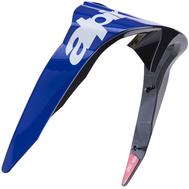Aerodynamische spoiler voor Alpinestars Supertech R10 Arius motorhelmen, standaard profiel, blauw-wit-zwart.