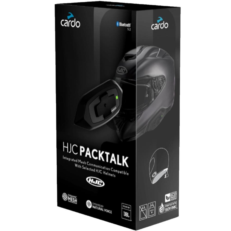 Cardo HJC Packtalk motorfiets intercom zwart