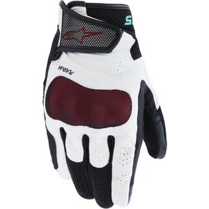 Alpinestars Stella Mogress Airflow dames motorhandschoenen wit-zwart-turkoois