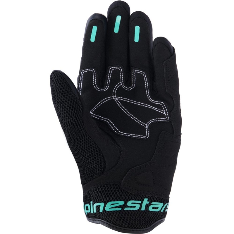 Alpinestars Stella Mogress Airflow dames motorhandschoenen wit-zwart-turkoois