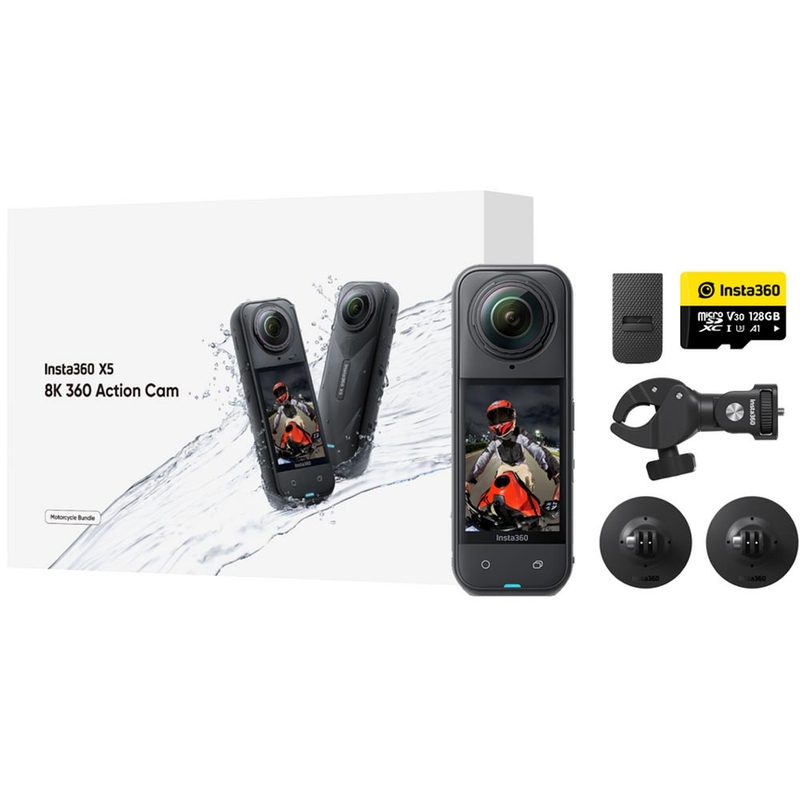 Insta360 X5 Motorfiets Bundel Actiecamera Zwart