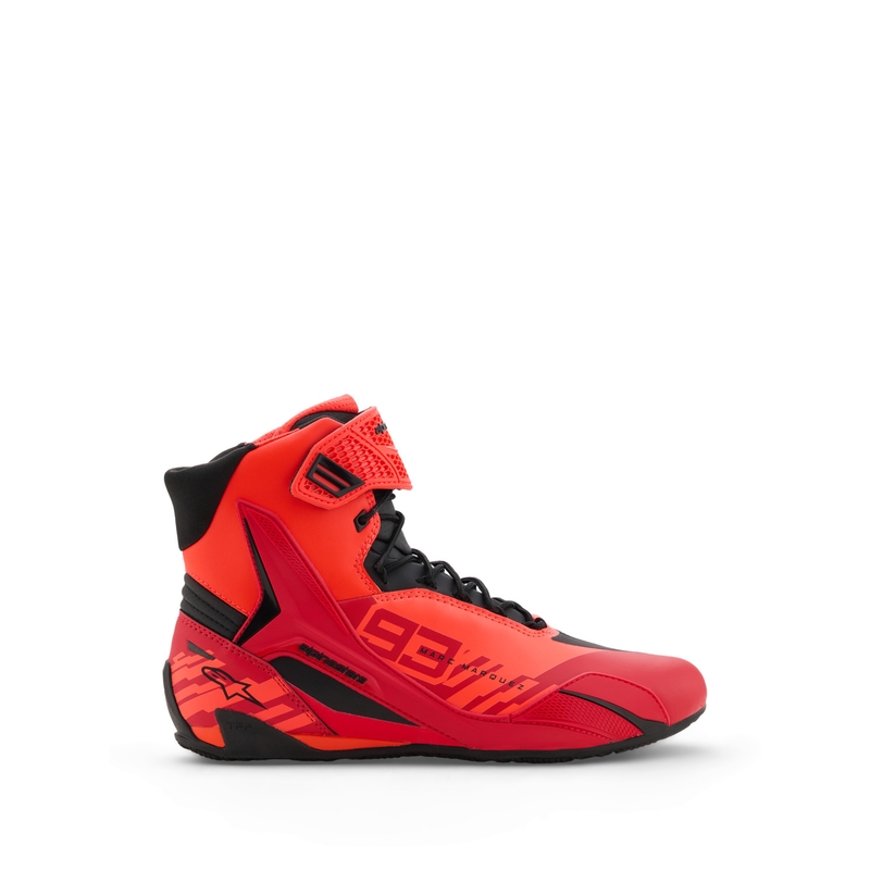 Alpinestars Faster-4 MM93 motorlaarzen, fluo collectie, rood-rood-zwart
