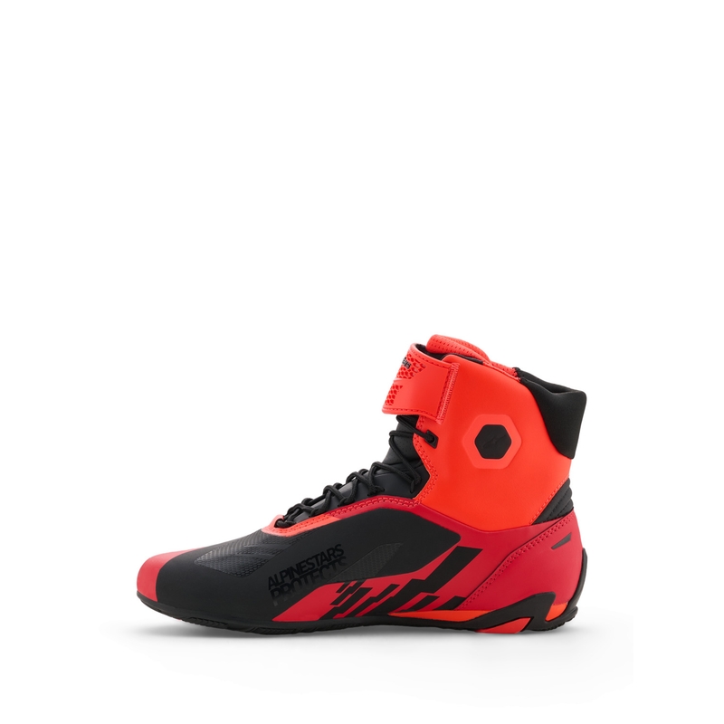 Alpinestars Faster-4 MM93 motorlaarzen, fluo collectie, rood-rood-zwart