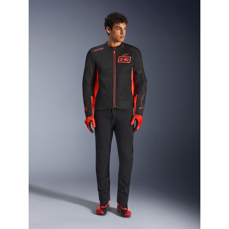 Alpinestars C-1 AIR MM93 motorjas, fluo collectie, rood-rood-zwart