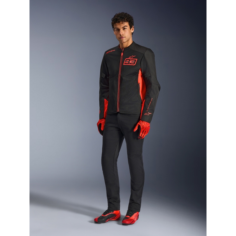 Alpinestars C-1 AIR MM93 motorjas, fluo collectie, rood-rood-zwart