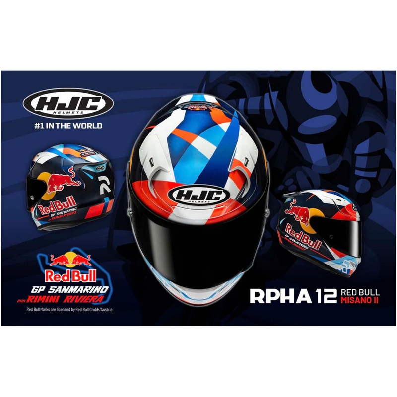 Integraal motorhelm HJC RPHA 12 Red Bull Misano GP 2 MC21 blauw-wit-rood