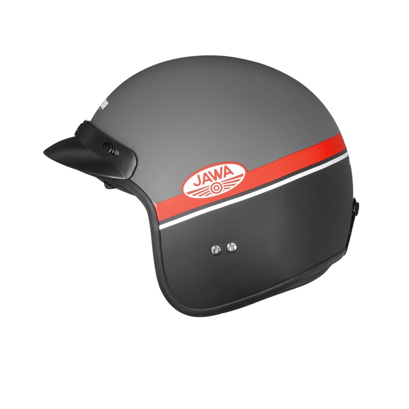 Open motorhelm Cassida Oxygen Jawa OHC grijs-rood-zwart-wit - II. kwaliteit.