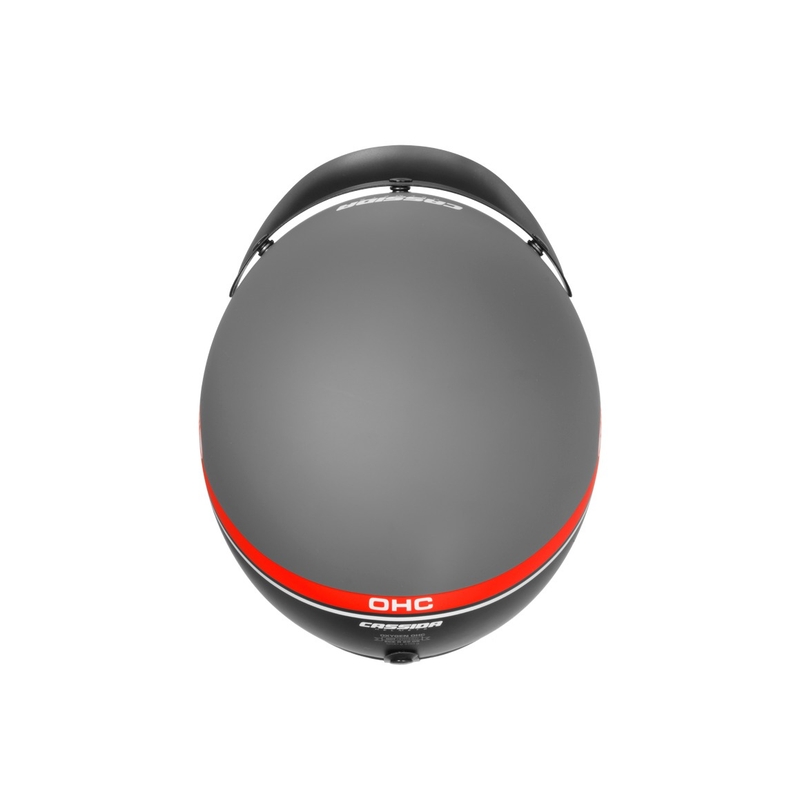 Open motorhelm Cassida Oxygen Jawa OHC grijs-rood-zwart-wit - II. kwaliteit.