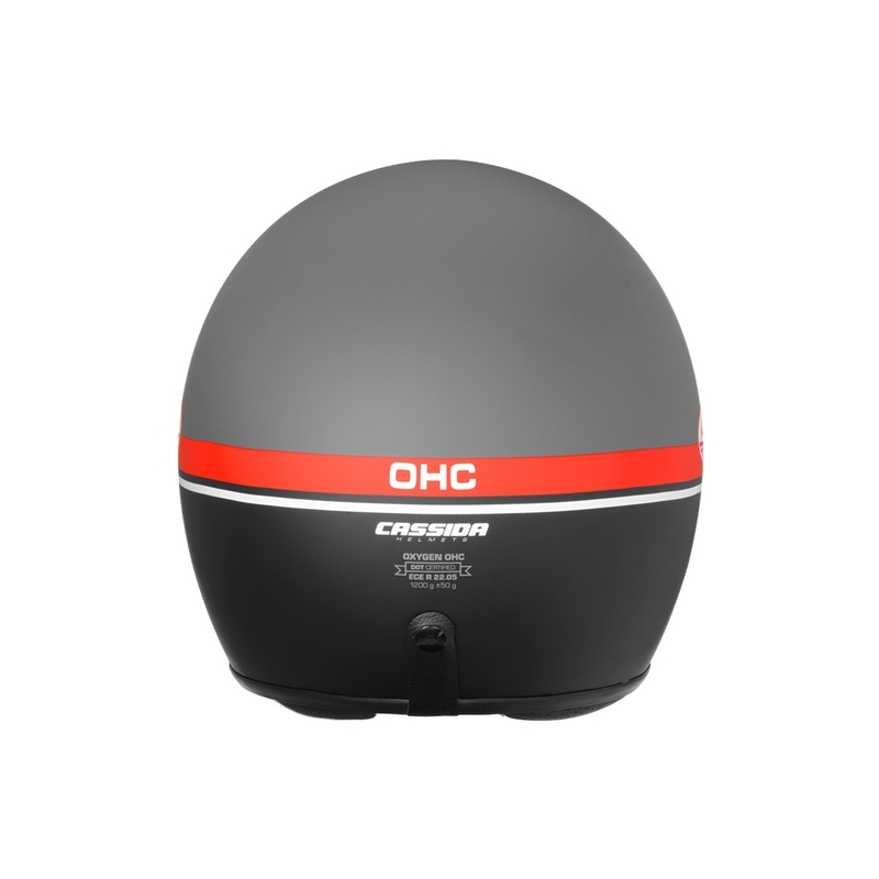 Open motorhelm Cassida Oxygen Jawa OHC grijs-rood-zwart-wit - II. kwaliteit.