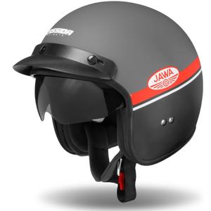 Open motorhelm Cassida Oxygen Jawa OHC grijs-rood-zwart-wit - II. kwaliteit.