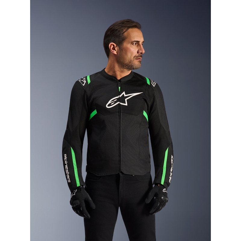 Alpinestars T-SPS Air V2 motorjas zwart-fluogroen