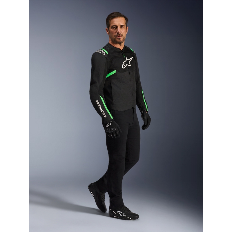 Alpinestars T-SPS Air V2 motorjas zwart-fluogroen