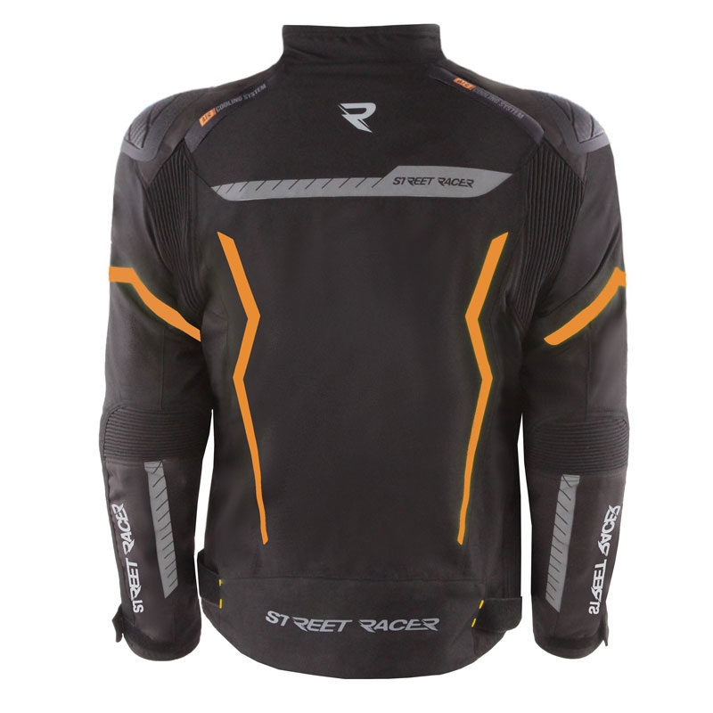 Street Racer Flex EVO motorjas zwart-oranje - 2e kwaliteit - II. kwaliteit