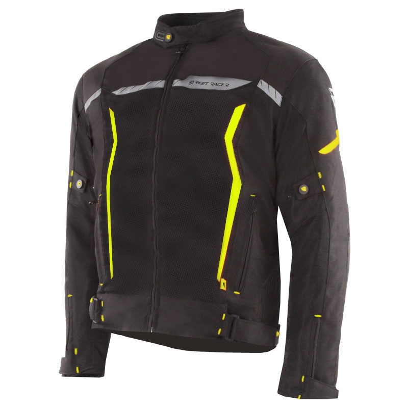 Street Racer Flex Air zwart-fluo gele motorjas - II. kwaliteit
