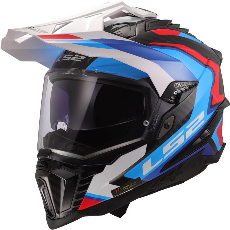Enduro motorhelm LS2 MX701 Explorer C Frontier II wit-blauw - 2e kwaliteit - II. kwaliteit