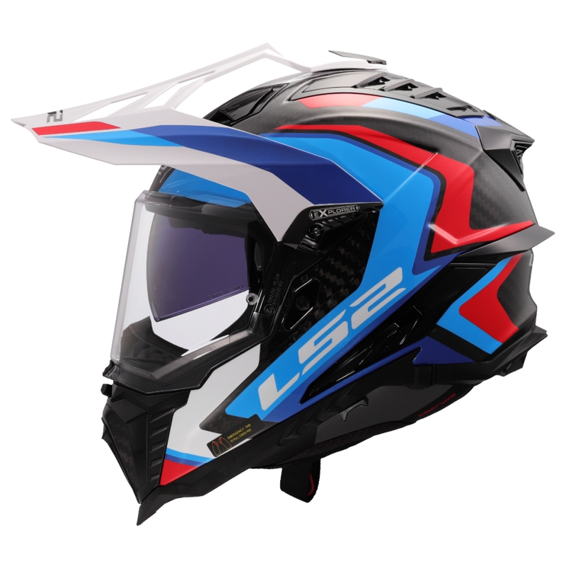 Enduro motorhelm LS2 MX701 Explorer C Frontier II wit-blauw - 2e kwaliteit - II. kwaliteit