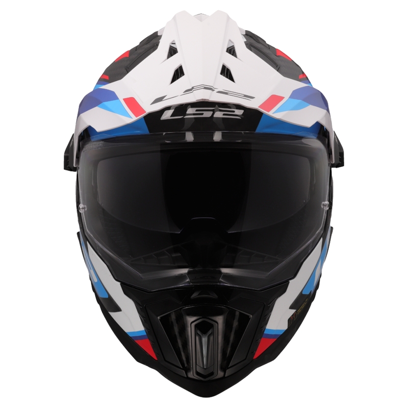Enduro motorhelm LS2 MX701 Explorer C Frontier II wit-blauw - 2e kwaliteit - II. kwaliteit
