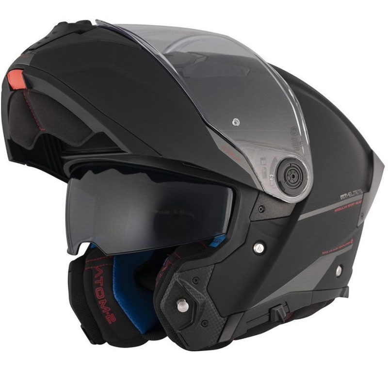 Opklapbare motorhelm MT ATOM 2 SV SOLID A1 matzwart - II. kwaliteit