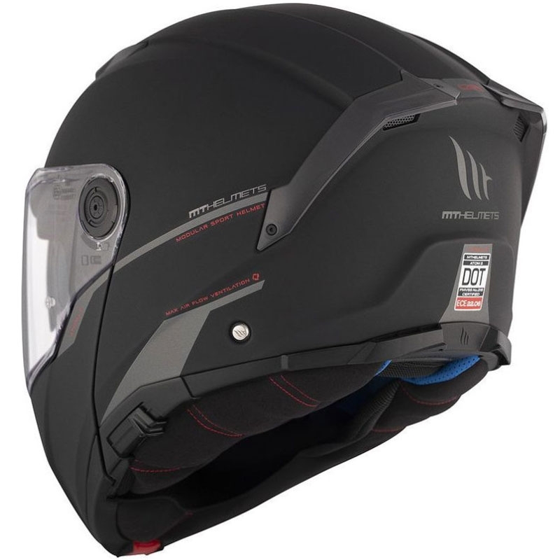 Opklapbare motorhelm MT ATOM 2 SV SOLID A1 matzwart - II. kwaliteit