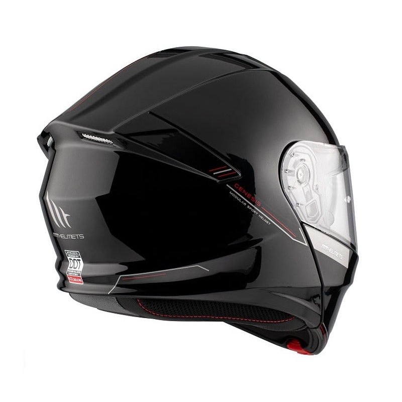 Opklapbare motorhelm MT Genesis SV Solid A1 glanzend zwart 2 - II. kwaliteit