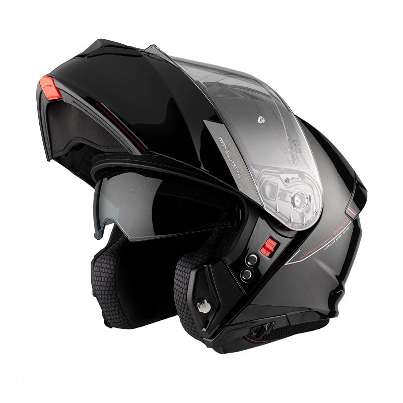 Opklapbare motorhelm MT Genesis SV Solid A1 glanzend zwart 2 - II. kwaliteit