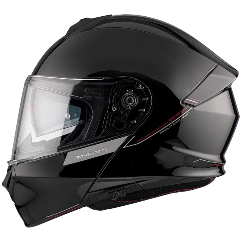 Opklapbare motorhelm MT Genesis SV Solid A1 glanzend zwart 2 - II. kwaliteit