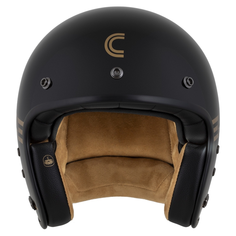 Cassida Eso Jawa Pérák open helm zwart parelmoer-goud - II. kwaliteit