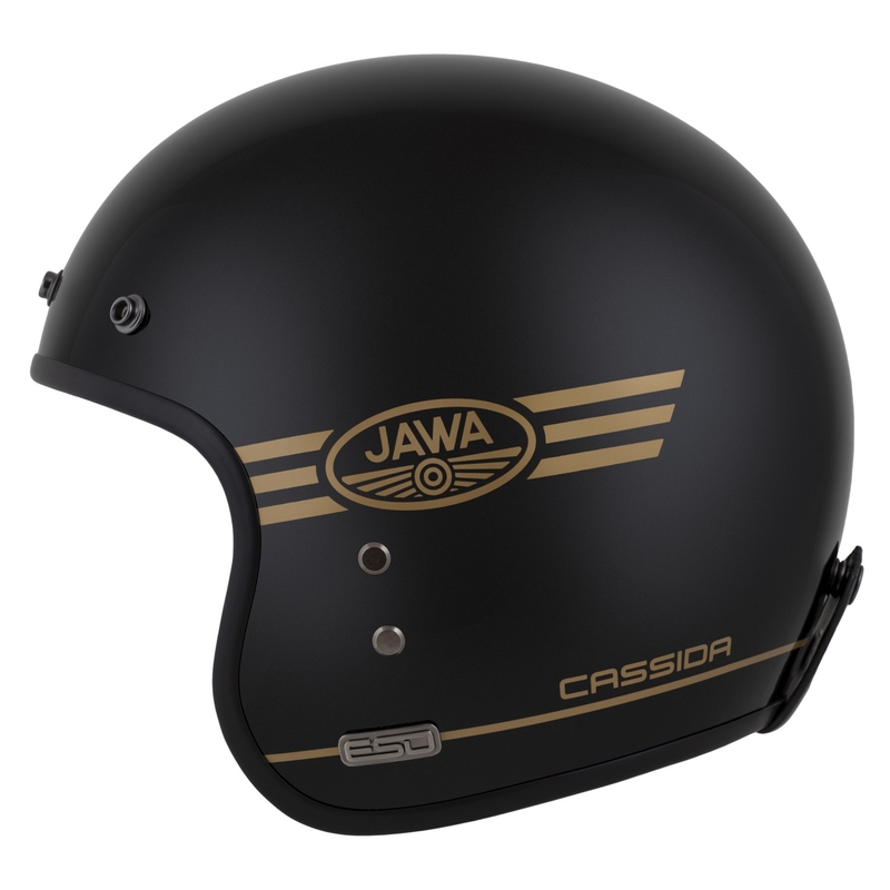 Cassida Eso Jawa Pérák open helm zwart parelmoer-goud - II. kwaliteit