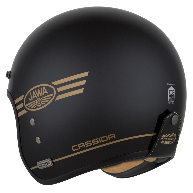 Cassida Eso Jawa Pérák open helm zwart parelmoer-goud - II. kwaliteit