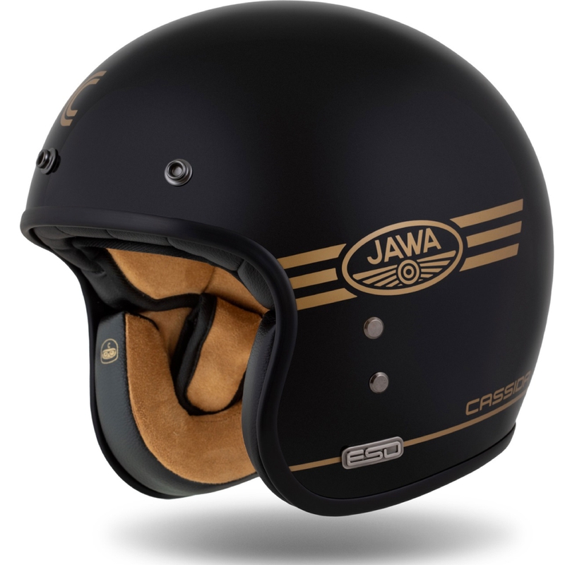Cassida Eso Jawa Pérák open helm zwart parelmoer-goud - II. kwaliteit