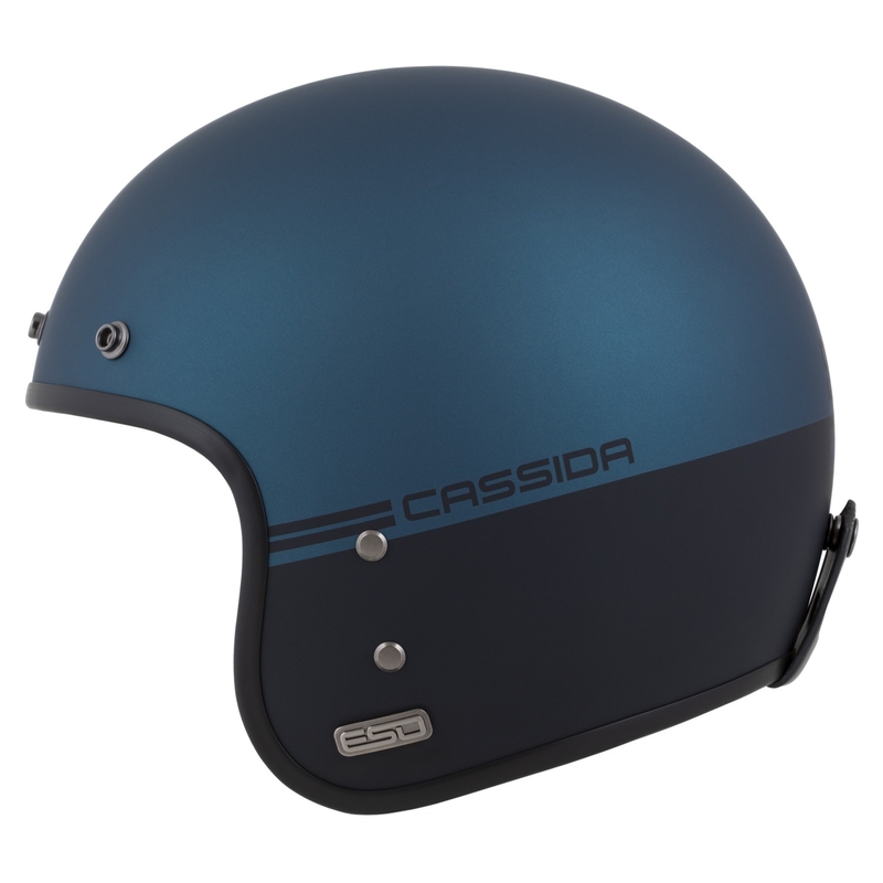 Cassida Eso Super Hooligan open helm zwart mat metallic blauw - II. kwaliteit
