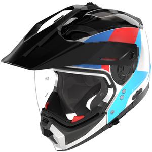 Modulaire motorhelm Nolan N70-2 X Turbine 350 wit-zwart-blauw-lichtblauw-rood