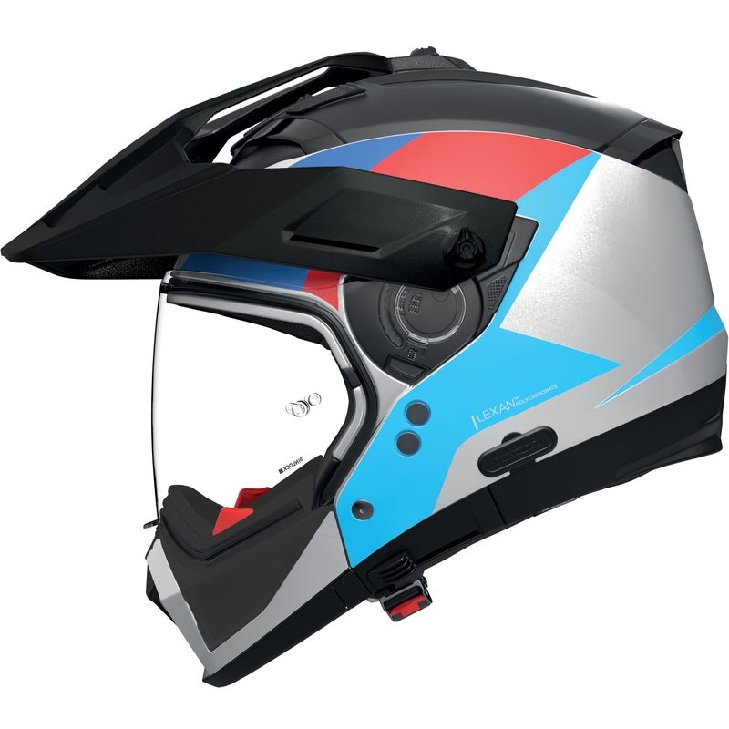 Modulaire motorhelm Nolan N70-2 X Turbine 350 wit-zwart-blauw-lichtblauw-rood