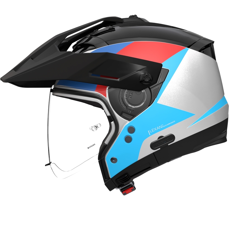 Modulaire motorhelm Nolan N70-2 X Turbine 350 wit-zwart-blauw-lichtblauw-rood