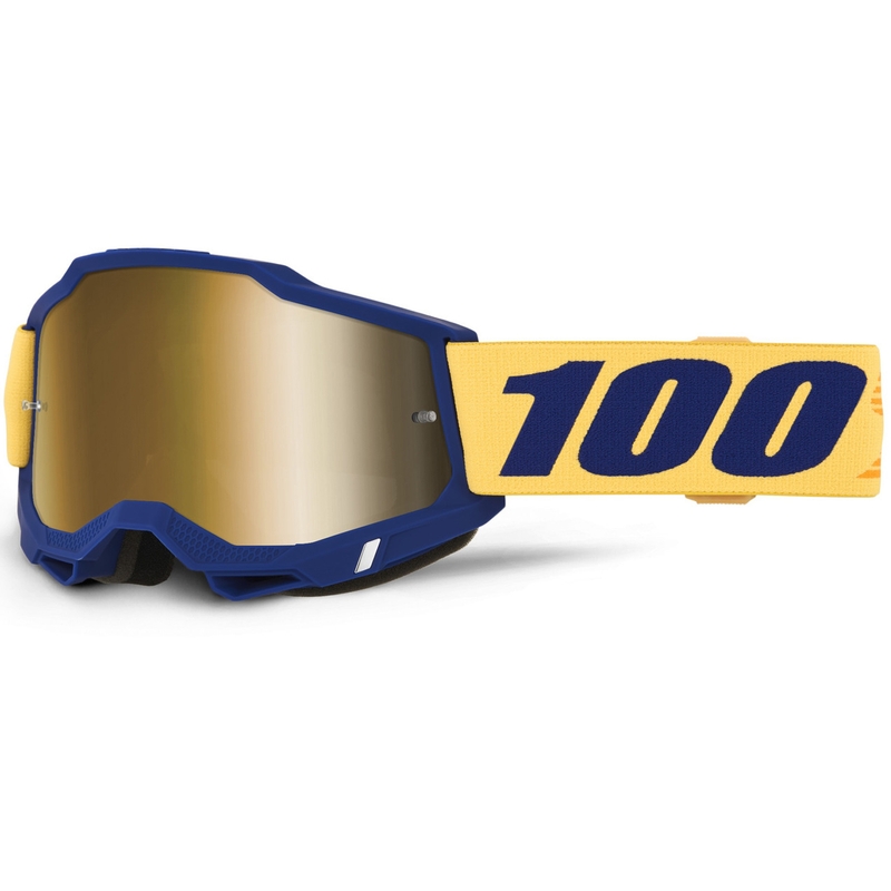 Motocrossbril 100% ACCURI 2 Desoto met goudkleurig plexiglas