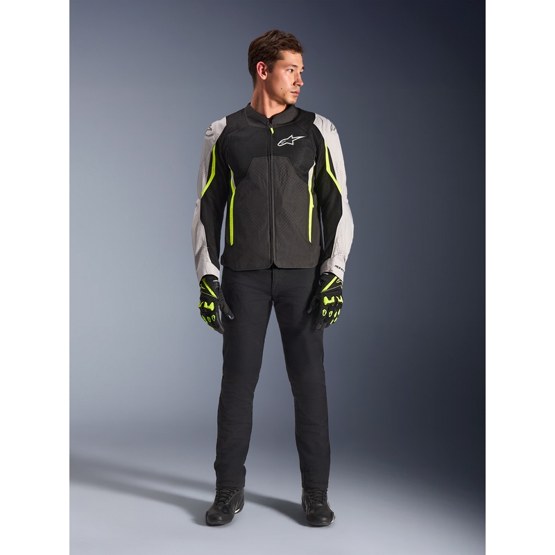 Alpinestars AST V3 Air motorjas wit-fluorescent geel-zwart