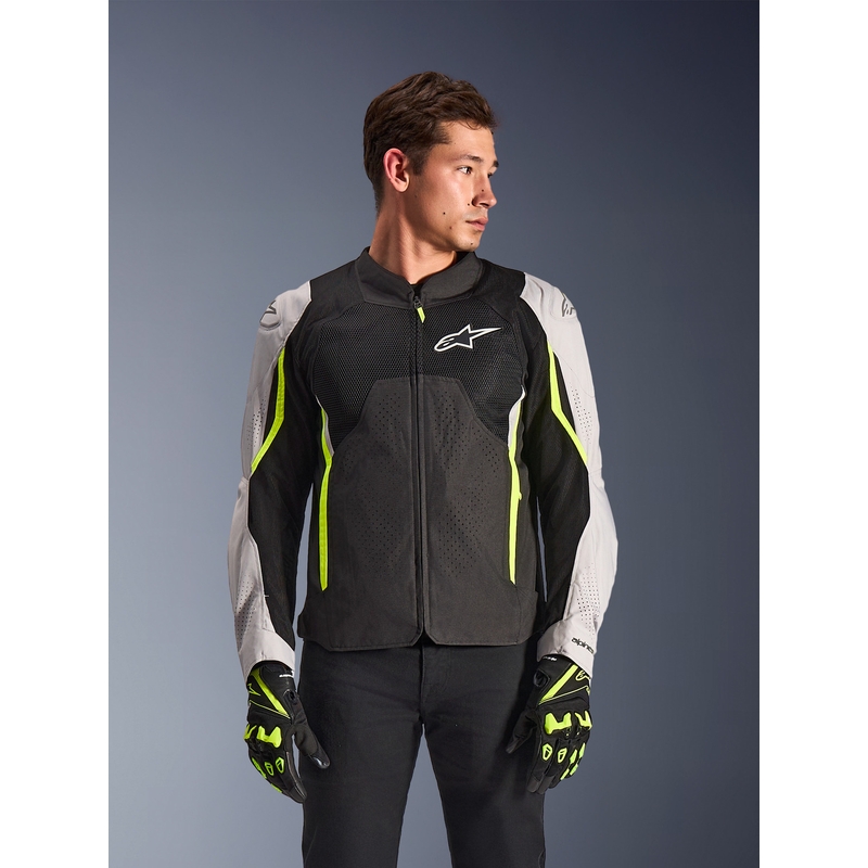 Alpinestars AST V3 Air motorjas wit-fluorescent geel-zwart
