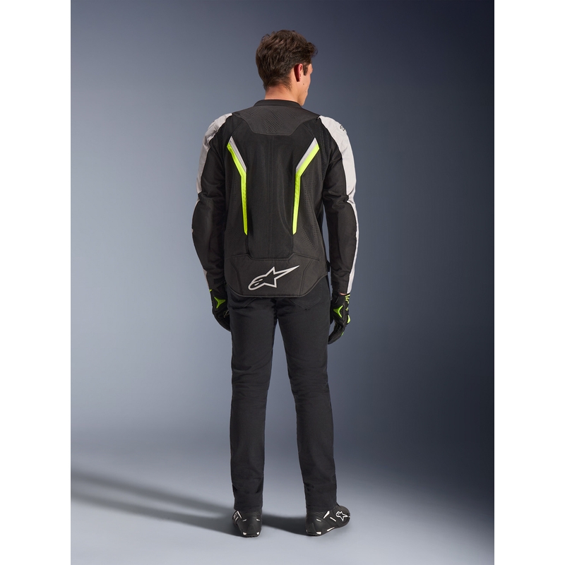 Alpinestars AST V3 Air motorjas wit-fluorescent geel-zwart