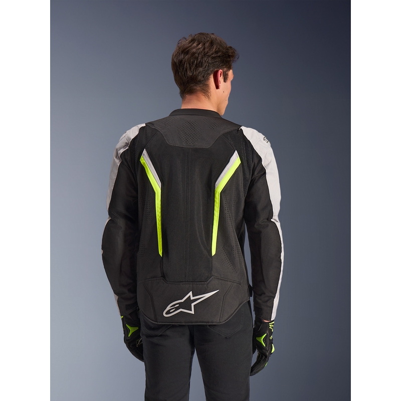 Alpinestars AST V3 Air motorjas wit-fluorescent geel-zwart