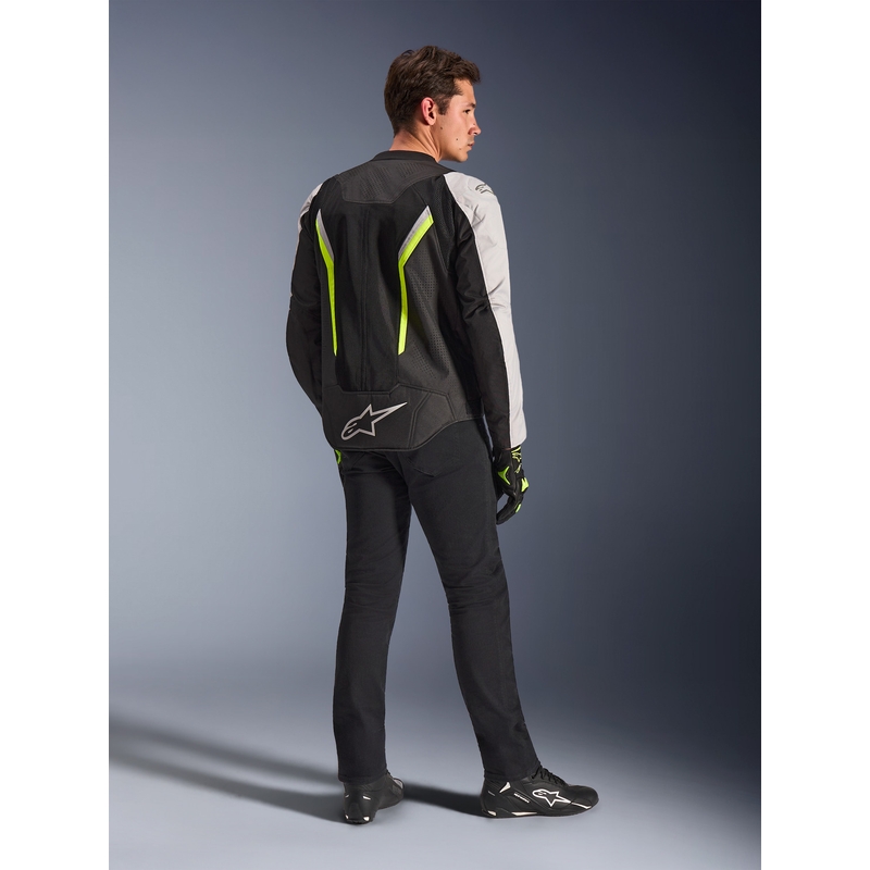 Alpinestars AST V3 Air motorjas wit-fluorescent geel-zwart