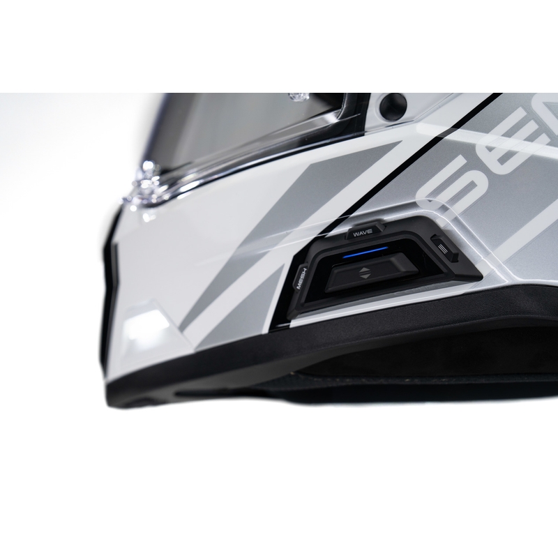 Enduro motorhelm met headset SENA Outlander glanzend wit