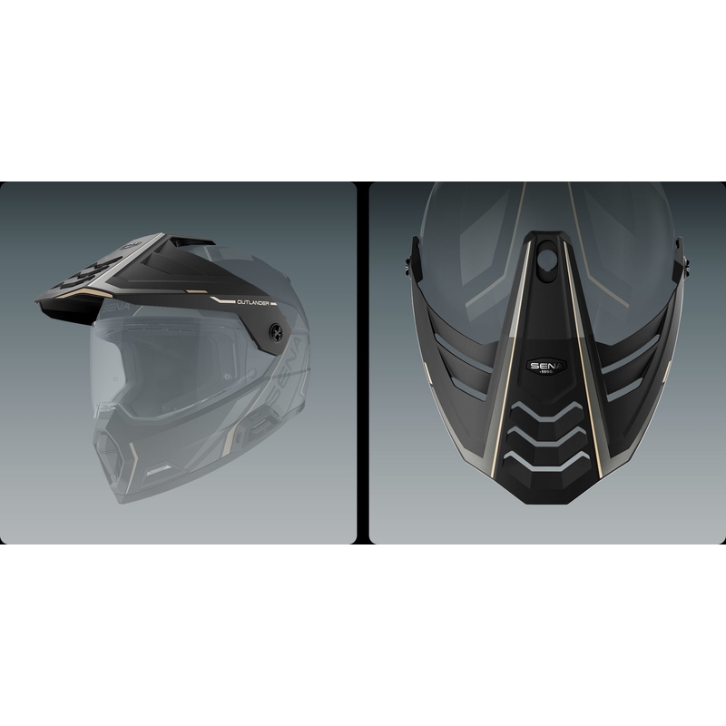 Outlander mesh helm met headset, SENA (matzwart)
