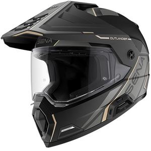 Outlander mesh helm met headset, SENA (matzwart)