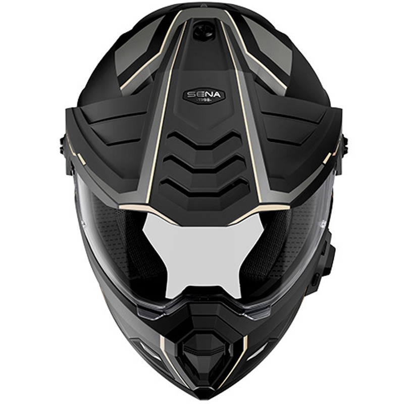 Outlander mesh helm met headset, SENA (matzwart)