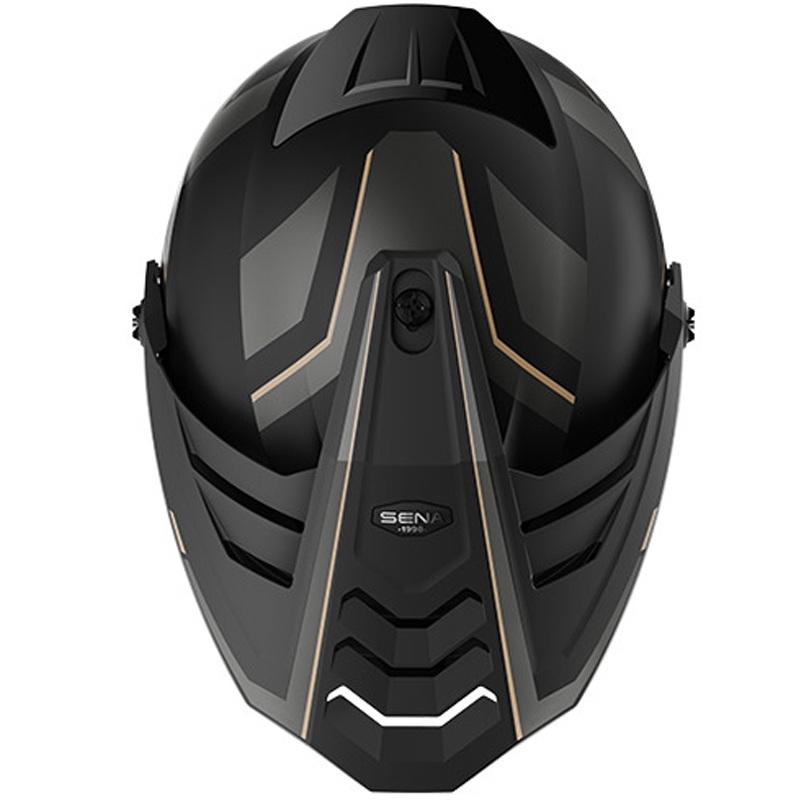 Outlander mesh helm met headset, SENA (matzwart)