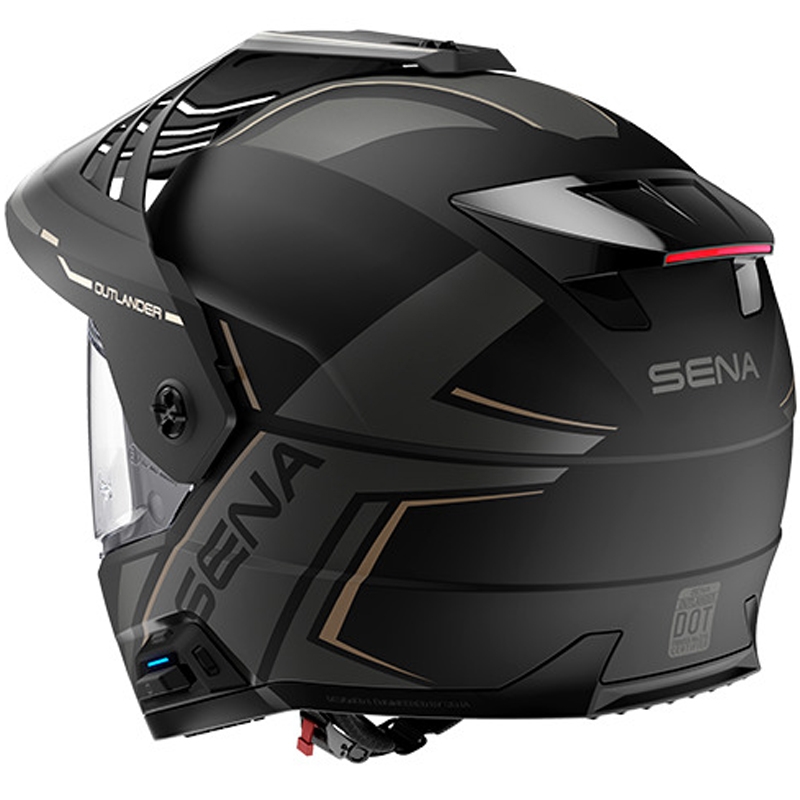 Outlander mesh helm met headset, SENA (matzwart)