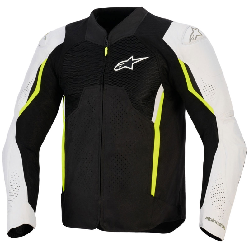 Alpinestars AST V3 Air motorjas wit-fluorescent geel-zwart