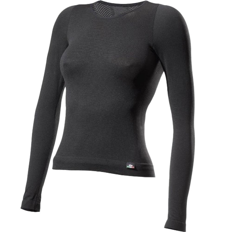 Functioneel T-shirt met lange mouwen voor dames, model SIXS F TS2, zwart.