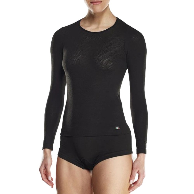 Functioneel T-shirt met lange mouwen voor dames, model SIXS F TS2, zwart.