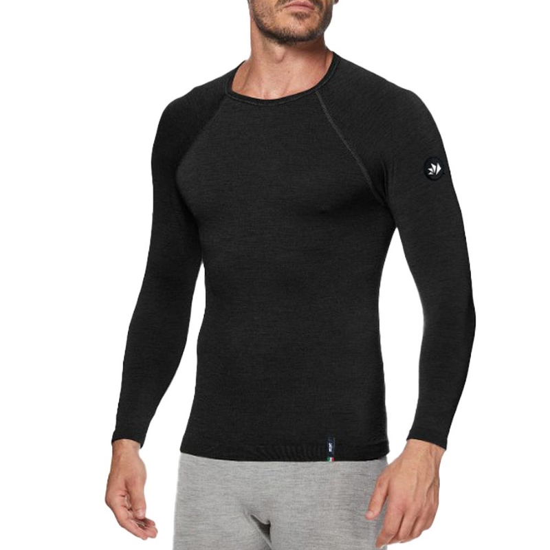 Thermisch T-shirt met lange mouwen SIXS TS2 MERINOS zwart